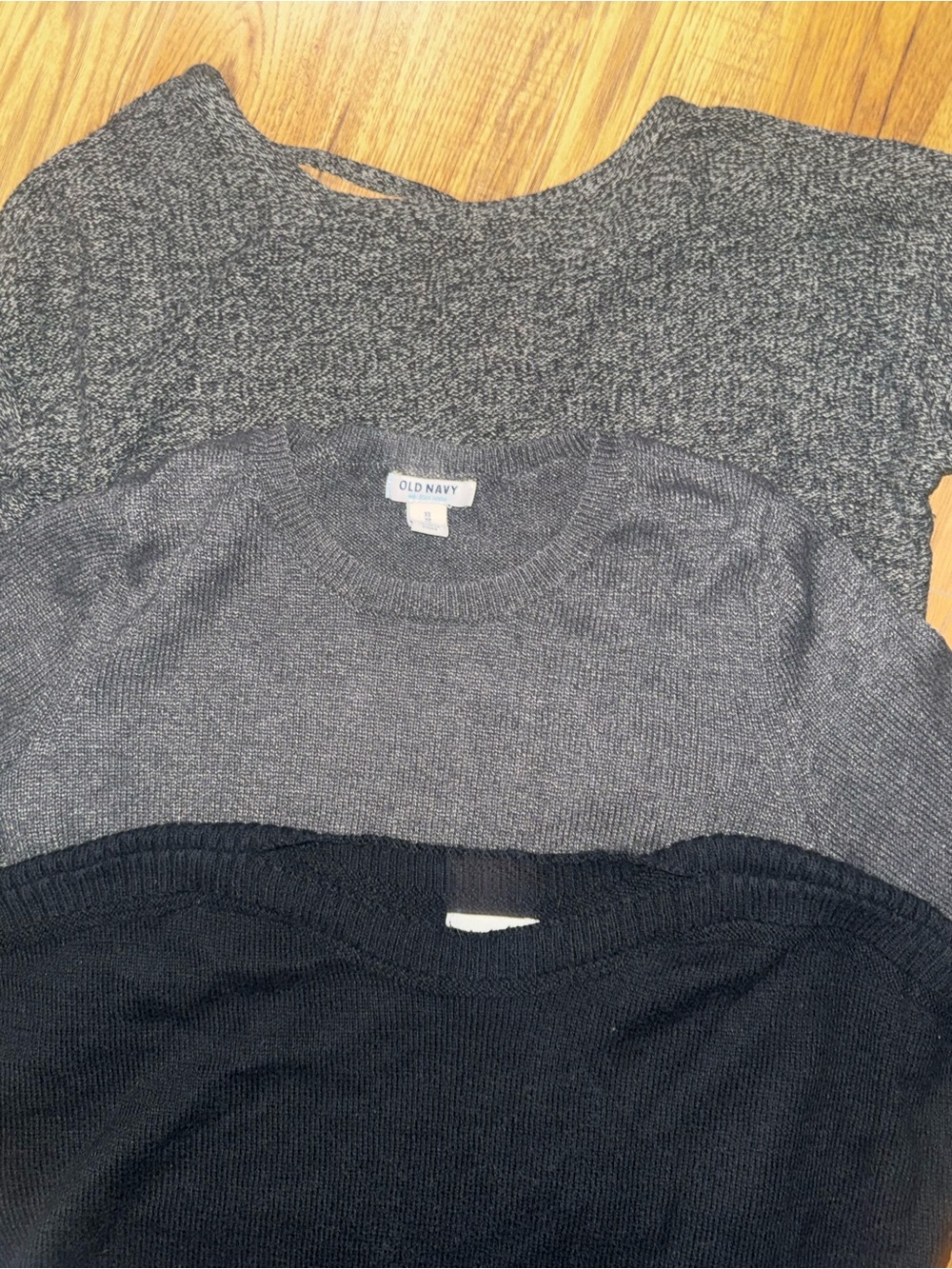 Gray and Black Colorblock Crewneck Sweater Bundle